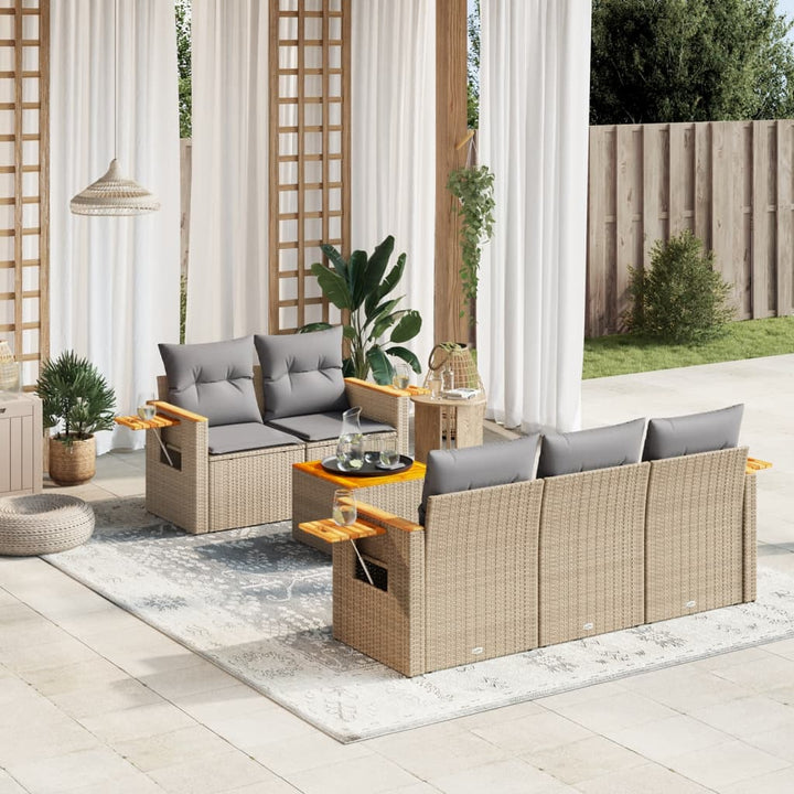 Loungegrupp Med Dynor 6 Delar Konstrotting