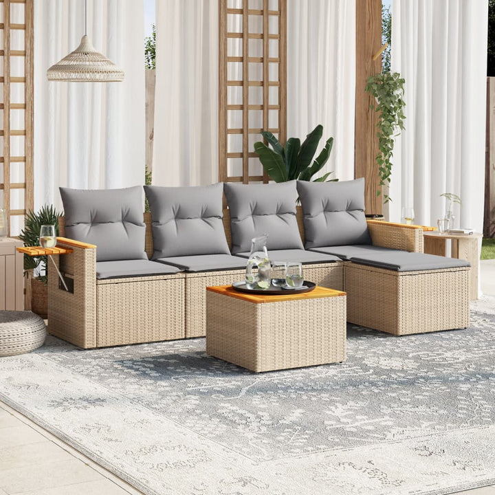 Loungegrupp För Trädgården Med Dynor 5 Delar Svart Konstrotting