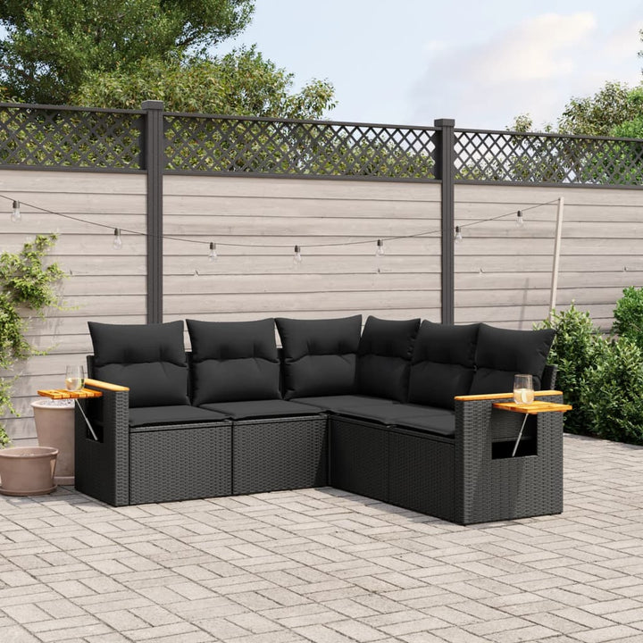 Soffgrupp För Trädgården Med Dynor 5 Delar Beige Konstrotting