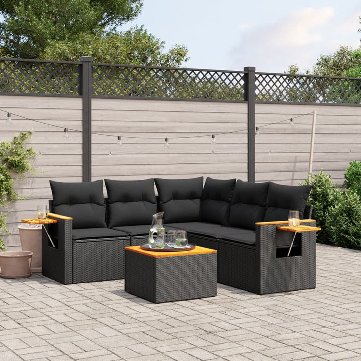 Soffgrupp För Trädgården Med Dynor 5 Delar Beige Konstrotting