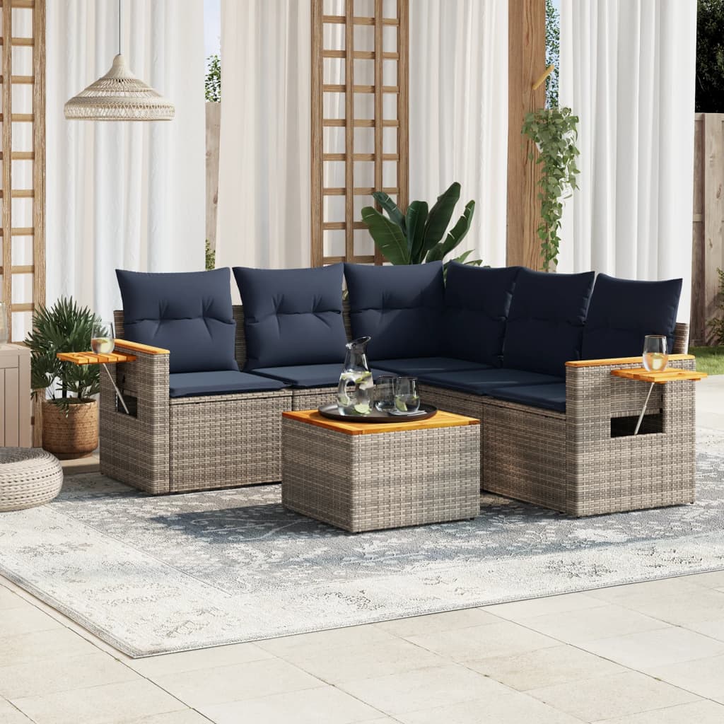Soffgrupp För Trädgården Med Dynor 6 Delar Konstrotting
