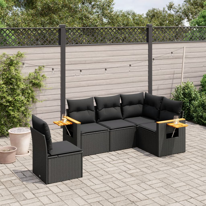 Soffgrupp För Trädgården Med Dynor 6 Delar Beige Konstrotting