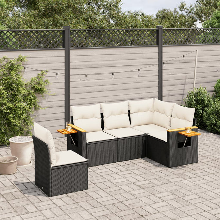 Soffgrupp För Trädgården Med Dynor 6 Delar Beige Konstrotting