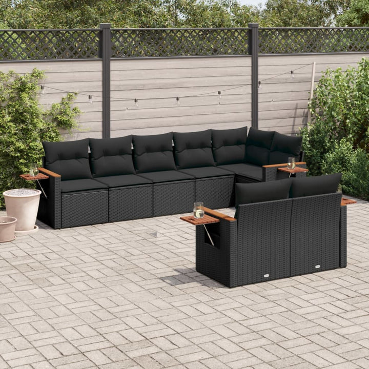 Soffgrupp För Trädgården Med Dynor 9 Delar Beige Konstrotting