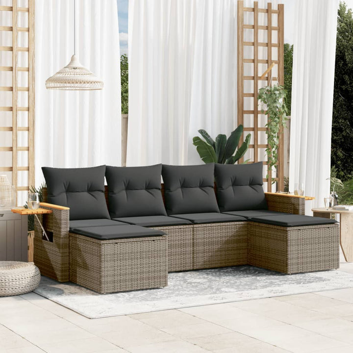 Loungegrupp Med Dynor 6 Delar Konstrotting