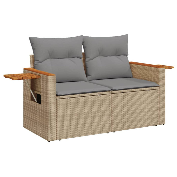 Soffgrupp För Trädgård Med Dynor 10 Delar Beige Konstrotting