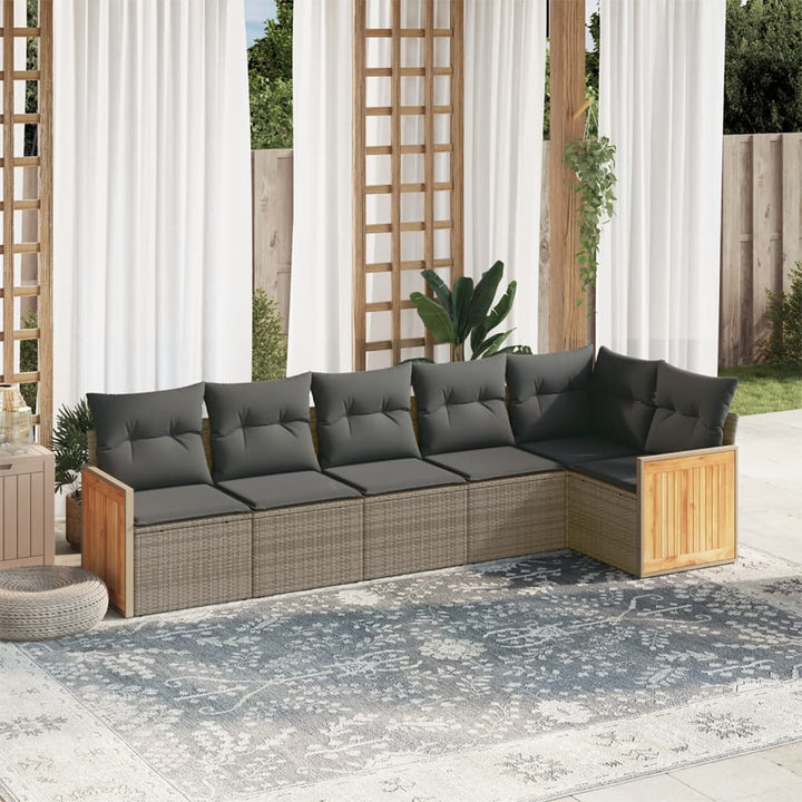 Loungegrupp Med Dynor 6 Delar Konstrotting