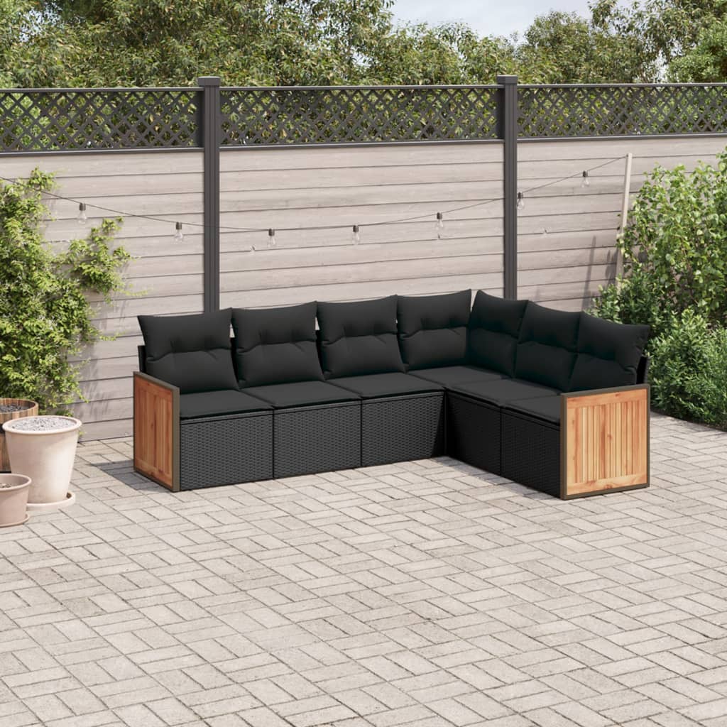 Soffgrupp För Trädgården Med Dynor 6 Delar Beige Konstrotting