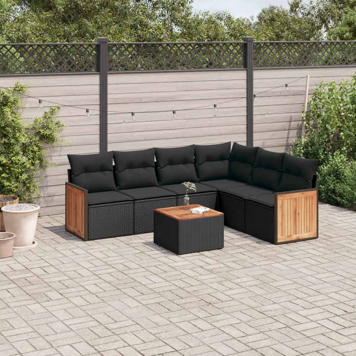 Soffgrupp För Trädgården Med Dynor 6 Delar Beige Konstrotting