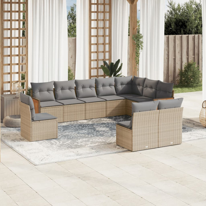 Loungegrupp 10 Delar Med Svarta Dynor Konstrotting