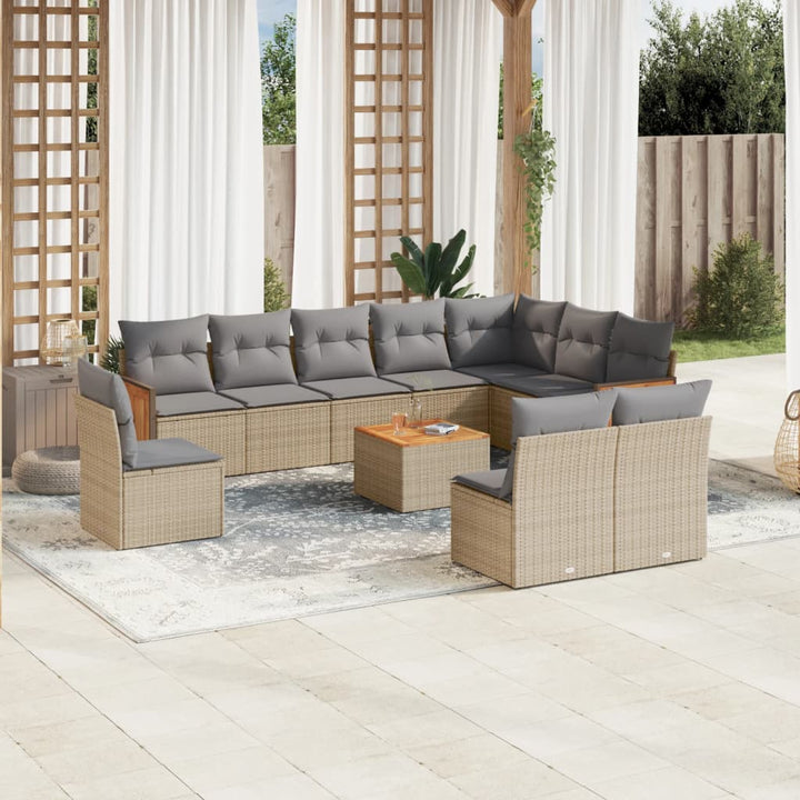 Loungegrupp 10 Delar Med Svarta Dynor Konstrotting