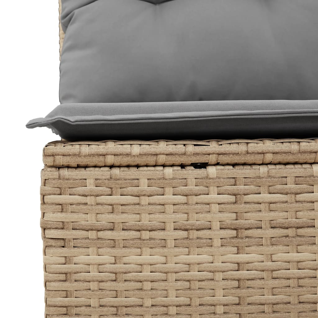 Loungegrupp För Trädgården M. Dynor 11 Delar Beige Konstrotting