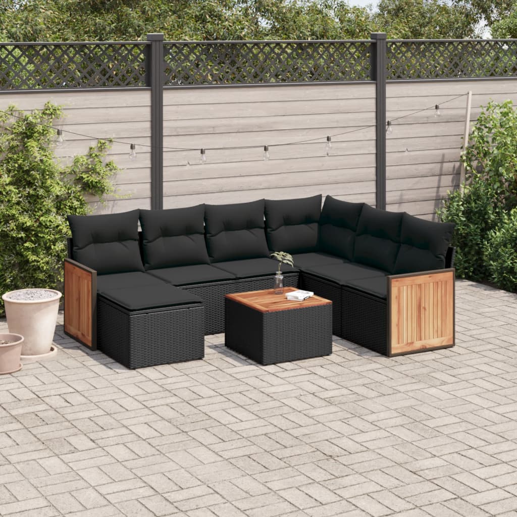 Matgrupp För Trädgården Med Dynor 7 Delar Beige Konstrotting