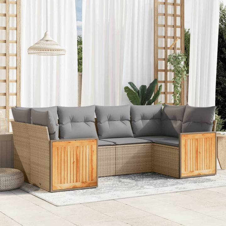 Loungegrupp Med Dynor 6 Delar Svart Konstrotting
