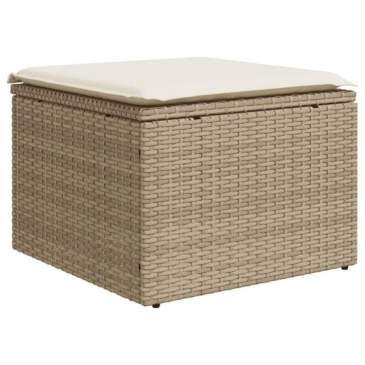 Soffgrupp För Trädgård Med Dynor 10 Delar Beige Konstrotting