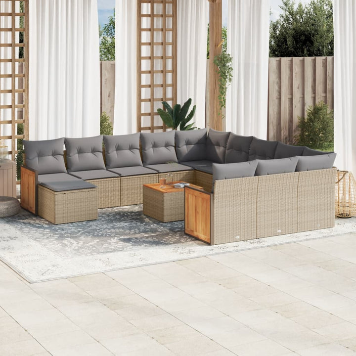 Loungegrupp Med Dynor 12 Delar Svart Konstrotting