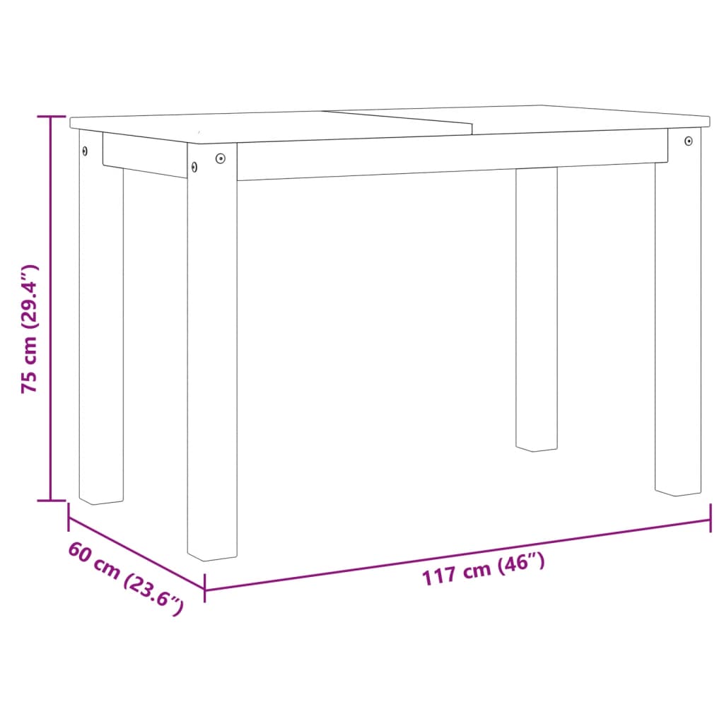 Matbord Panama 112X60X75 Cm Massiv Furu