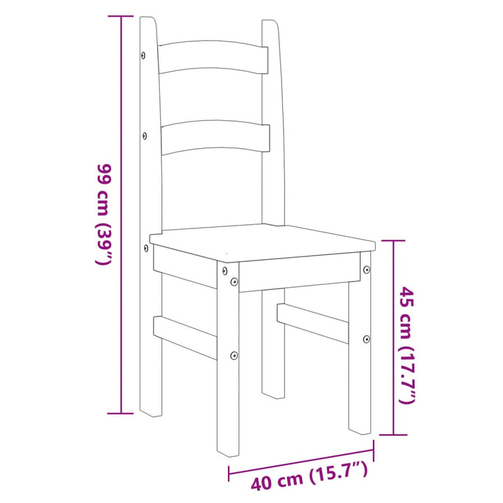 Matstolar 2 St 40X46X99 Cm Massiv Furu
