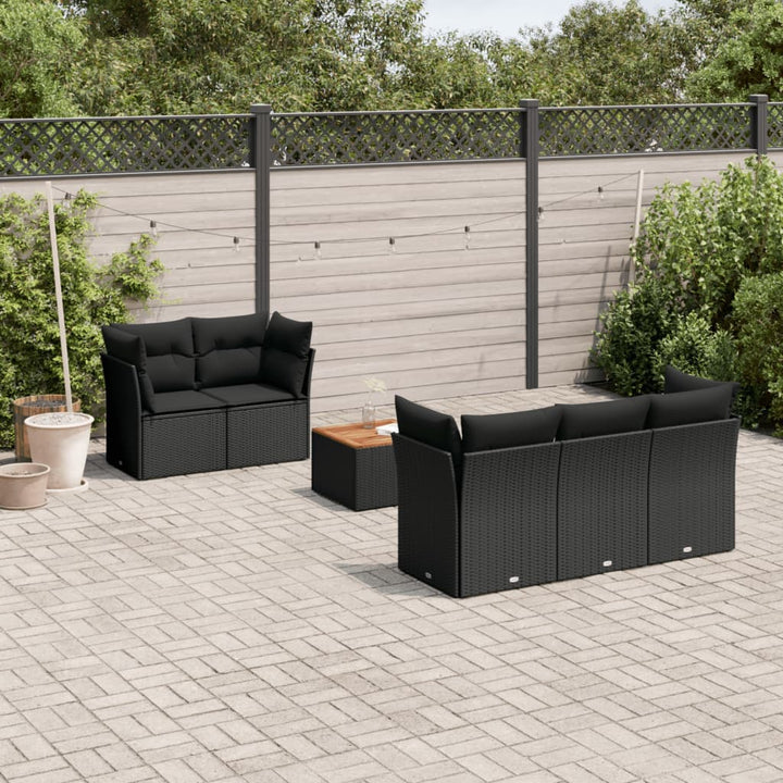Soffgrupp För Trädgården Med Dynor 6 Delar Beige Konstrotting