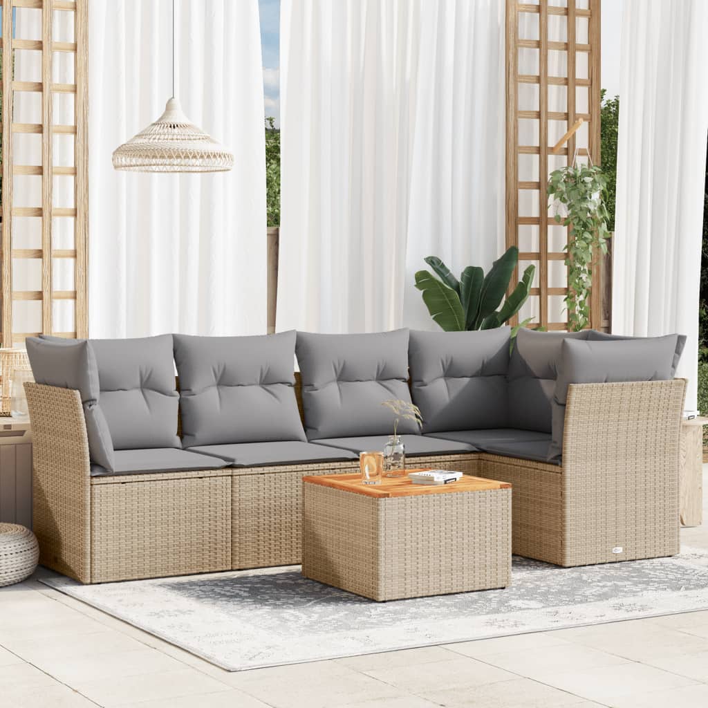 Loungegrupp Med Dynor 6 Delar Konstrotting