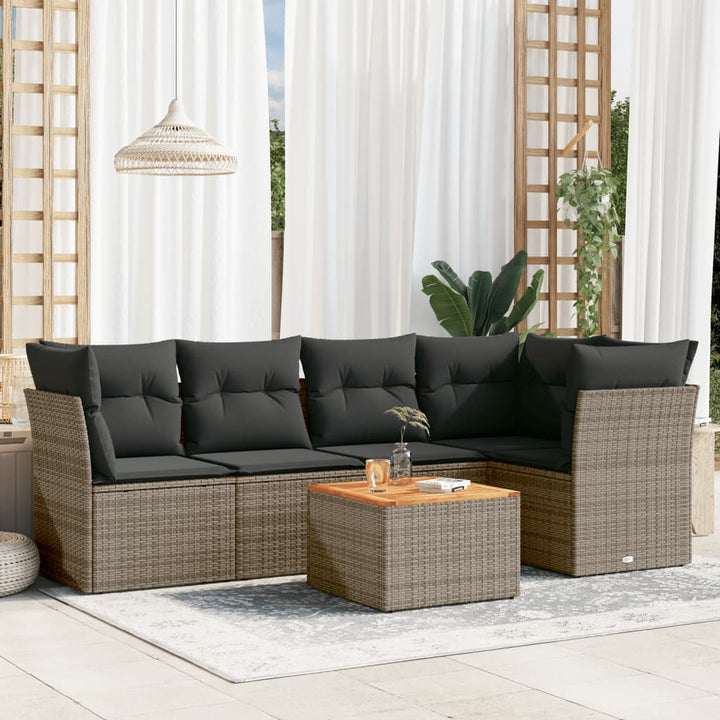 Loungegrupp Med Dynor 6 Delar Konstrotting