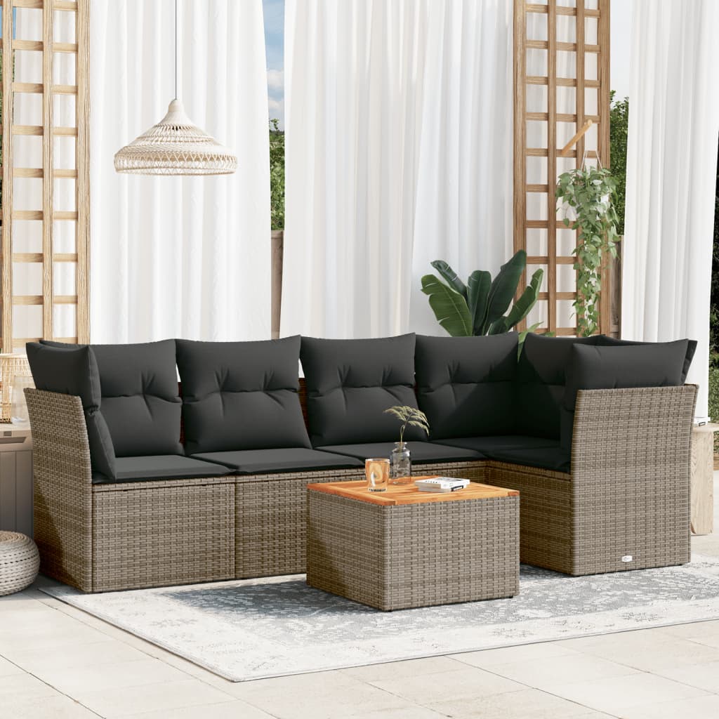 Loungegrupp Med Dynor 6 Delar Konstrotting