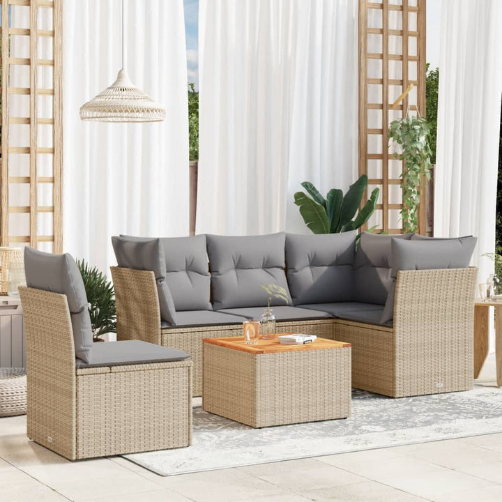 Loungegrupp Med Dynor 6 Delar Konstrotting