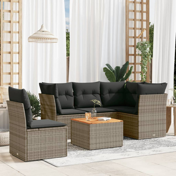 Loungegrupp Med Dynor 6 Delar Konstrotting