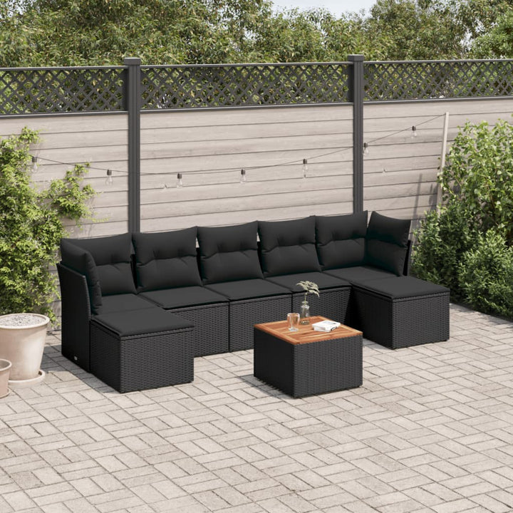 Loungegrupp För Trädgården Med Dynor 8 Delar Konstrotting
