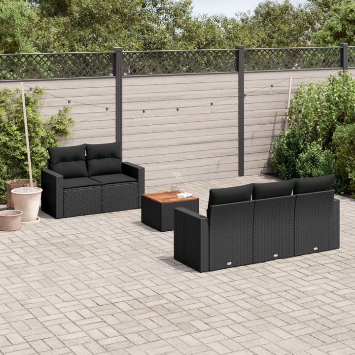 Soffgrupp För Trädgården Med Dynor 6 Delar Beige Konstrotting