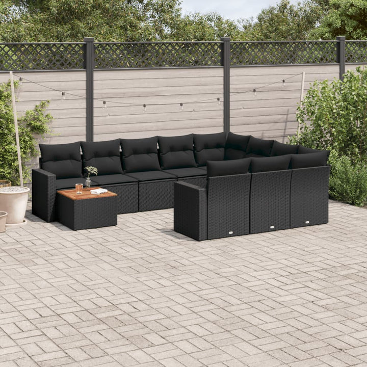 Loungegrupp För Trädgården M. Dynor 11 Delar Beige Konstrotting