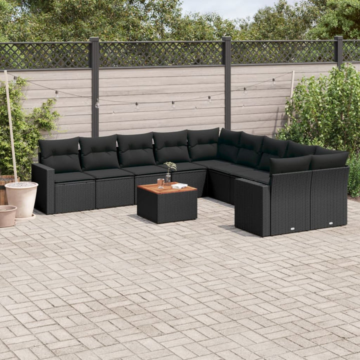 Loungegrupp För Trädgården M. Dynor 11 Delar Beige Konstrotting