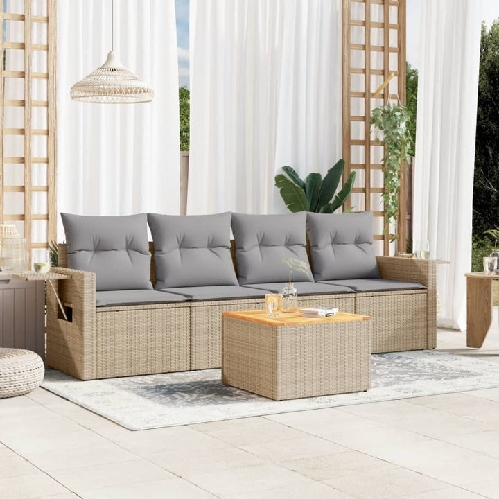 Loungegrupp För Trädgården Med Dynor 5 Delar Konstrotting