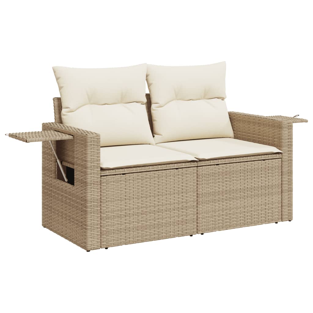 Soffgrupp För Trädgården Med Dynor 6 Delar Beige Konstrotting