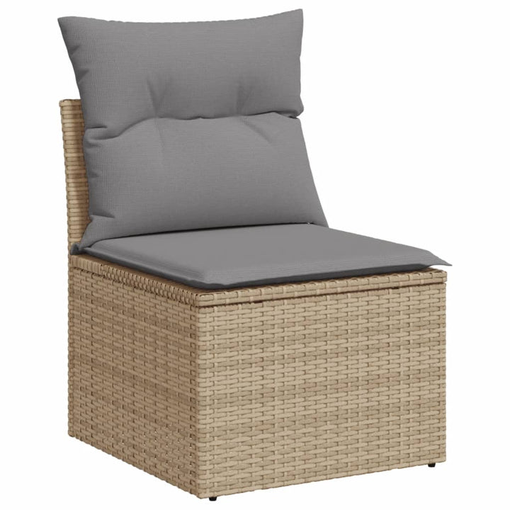 Matgrupp För Trädgården Med Dynor 7 Delar Beige Konstrotting