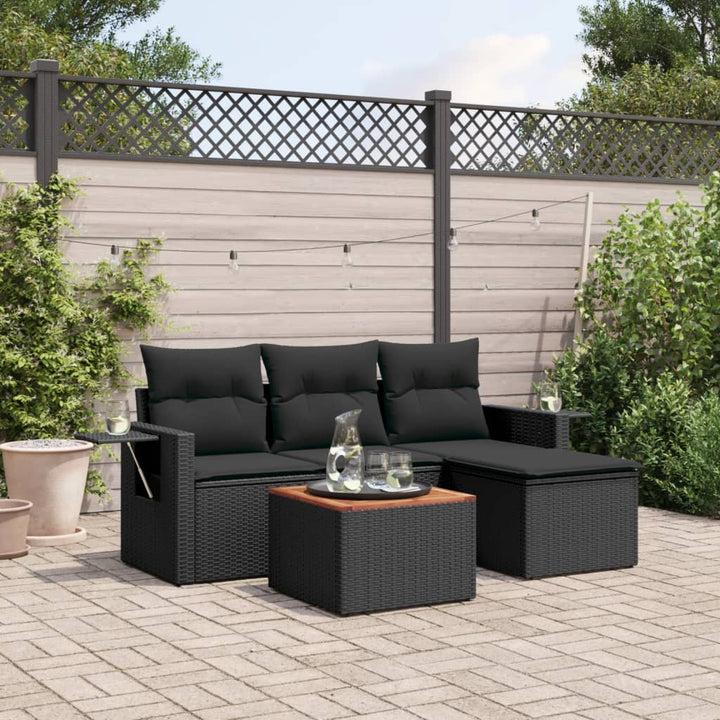 Soffgrupp För Trädgården Med Dynor 5 Delar Beige Konstrotting