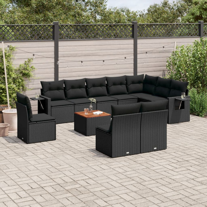 Loungegrupp För Trädgården M. Dynor 11 Delar Beige Konstrotting