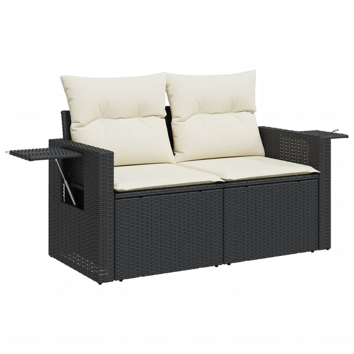 Loungegrupp Med Dynor 12 Delar Svart Konstrotting