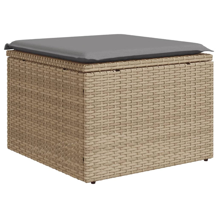 Soffgrupp För Trädgården Med Dynor 9 Delar Beige Konstrotting