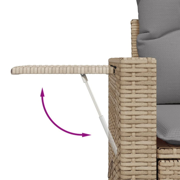 Soffgrupp För Trädgården Med Dynor 9 Delar Beige Konstrotting
