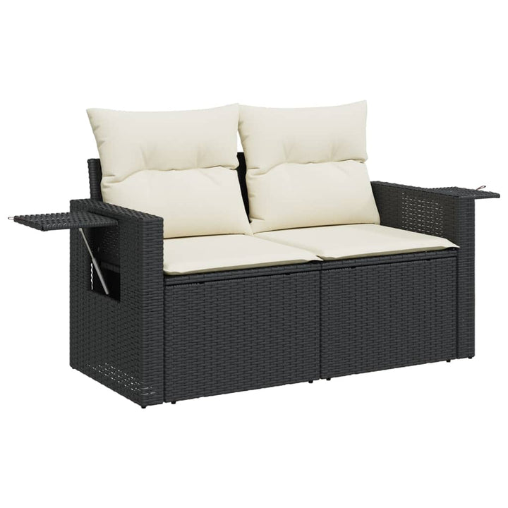 Loungegrupp 10 Delar Med Svarta Dynor Konstrotting