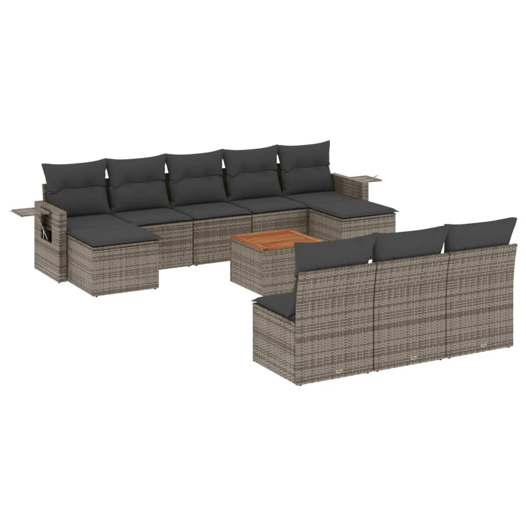 Loungegrupp För Trädgården Med Dynor 11 Delar Konstrotting