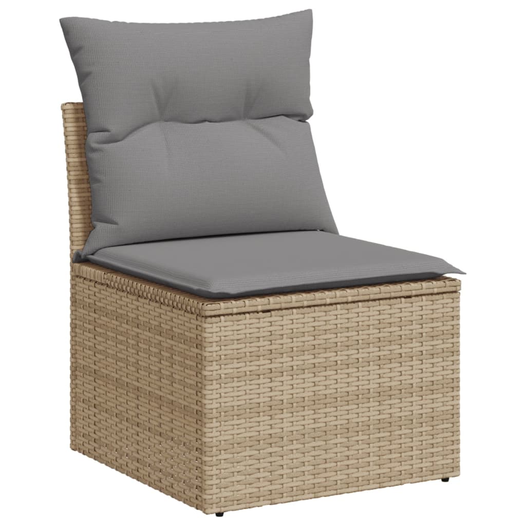 Soffgrupp För Trädgård Med Dynor 10 Delar Beige Konstrotting