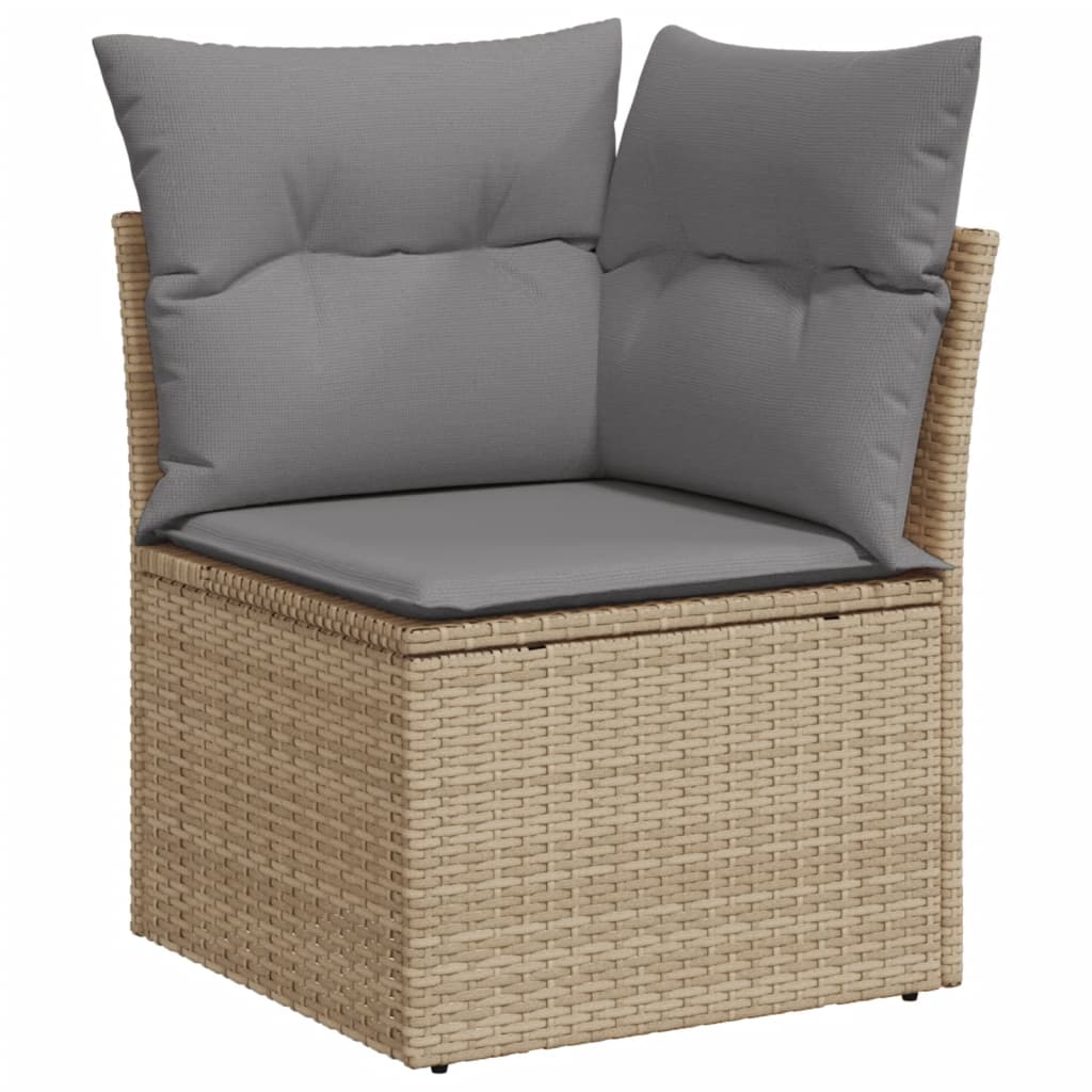 Soffgrupp För Trädgården 12 Delar Med Dynor Beige Konstrotting