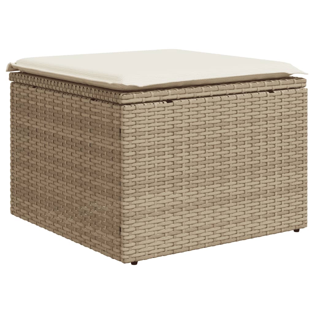Soffgrupp För Trädgården Med Dynor 13 Delar Beige Konstrotting