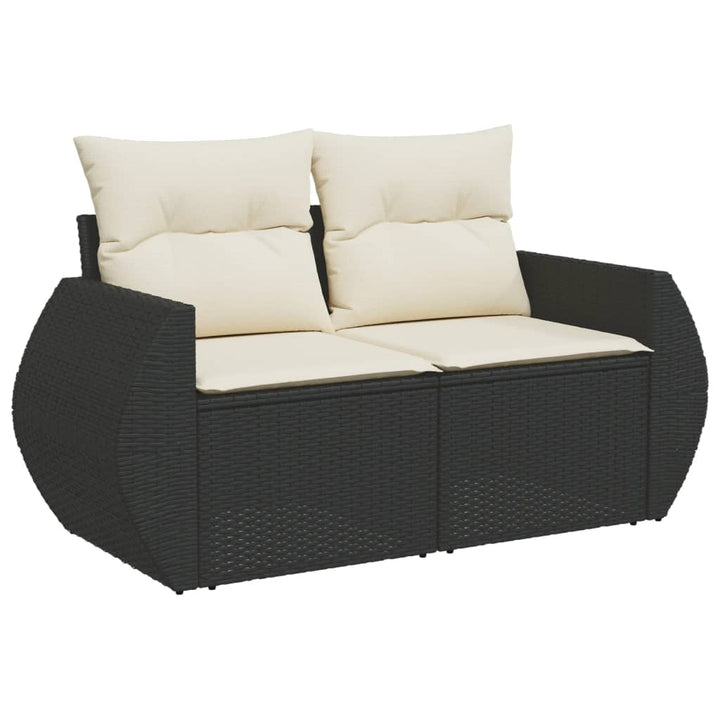 Loungegrupp Med Dynor 6 Delar Svart Konstrotting
