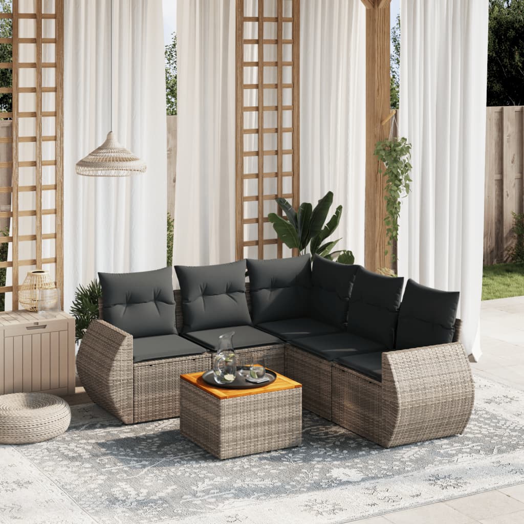 Loungegrupp Med Dynor 6 Delar Konstrotting