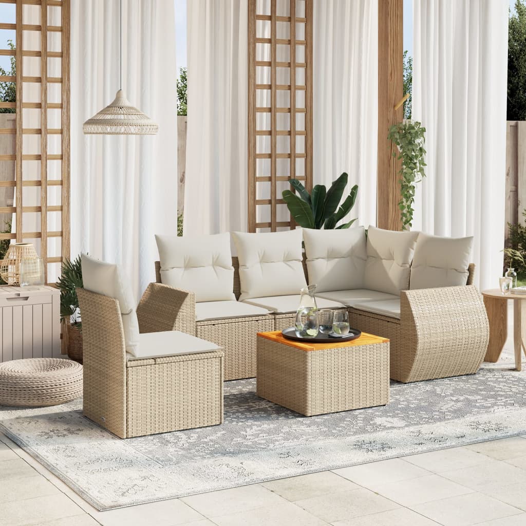 Loungegrupp Med Dynor 6 Delar Konstrotting