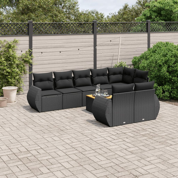 Soffgrupp För Trädgården Med Dynor 9 Delar Beige Konstrotting