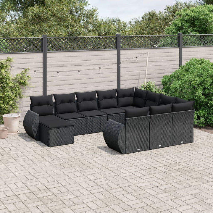 Loungegrupp För Trädgården M. Dynor 11 Delar Beige Konstrotting